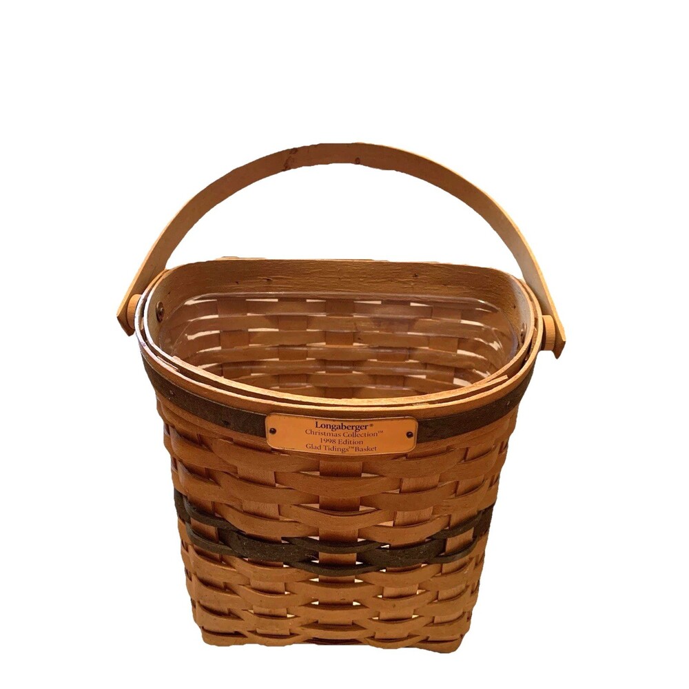 Longaberger Basket And Plastic Insert Glad Tidings Christmas Collection 1998